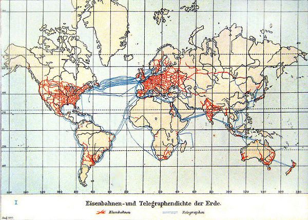 Redes-ferroviarias-telegrafos en 1900
